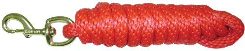 Hamilton Poly Horse Lead Rope with Bolt Snap, 10' Long x 5/8" Thick, Red, Barn Horse Tack for Daily Use - color: Red