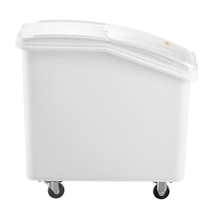 VEVOR 27 Gallon food storage containers 500 Cup Ingredient Bin with Scoop and Sliding Lid Commercial Food Container Ideal for rice storage, dog food container, flour, and sugar containers, White - size: 27 Gallon