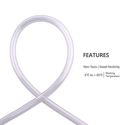 DERNORD PVC Tubing 1/4"ID X 3/8"OD Flexible Clear Vinyl Hose 10 Feet for Food Grade - size: 10 Feet, style: 1/4"ID X 3/8"OD