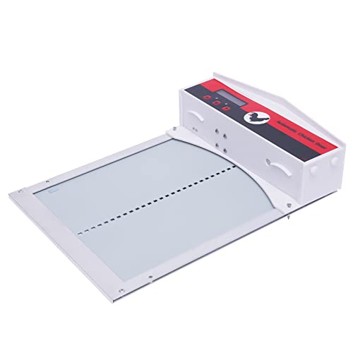Automatic Chicken Coop Door with Timer&Light Sensor, Weatherproof Chicken Door Opener Kit with LCD Screen, Anti-Pinching Protect Function, Safety Mechanism, Battery Powered