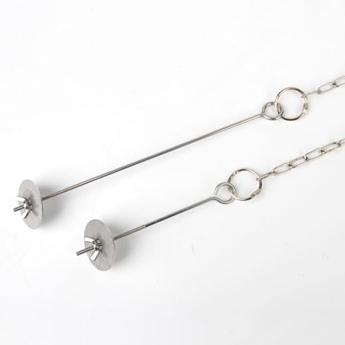 Hanging Feeders for Chickens Stainless Steel Construction Adjustable Chain Vegetable Skewer and Toy Function to Relieve Stress Feeding Tool - size: S