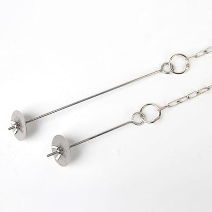 Stainless Steel Hanging Chicken Feeders with Adjustable Chain and Vegetable Skewers for Bird Cage Enrichment and Foraging Foraging Toy - size: L