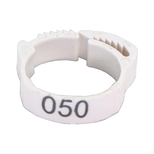 50Pcs~25pcs Adjustable Chicken Foot Ring 6 Colors Numbered Identification Leg Rings Clip for Poultry Chickens Ducks Geese Parrot for Easy Flock Management(White,50pcs) - color: White, size: 50pcs