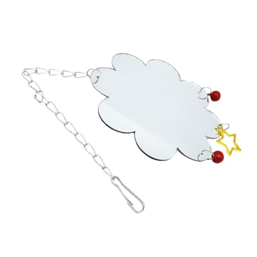 POPETPOP Chicken Mirror Toy for PET Chickens Hanging Single-Sided Mirror Bell for Bird Cages Encourages Play and Entertainment