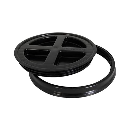 Gamma2 Seal Lid Black | Food-Safe | For 3.5-7 Gallon Buckets | BPA-Free | Pack of 12 - color: Black, size: Fits 3.5, 5, 6, & 7 Gallon Buckets (Pack of 12)