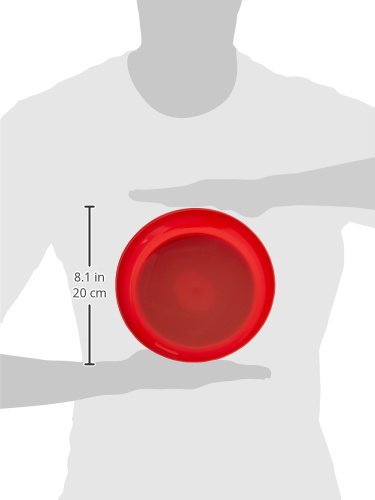 Sammons Preston Red Round Scoop Dish, Unbreakable 8" Scooper Bowl for Elderly, Disabled, & Handicapped, Plate with Non Skid Rubber Padded Bottom for Independent Eating, Self-Feeding Aid - color: Red