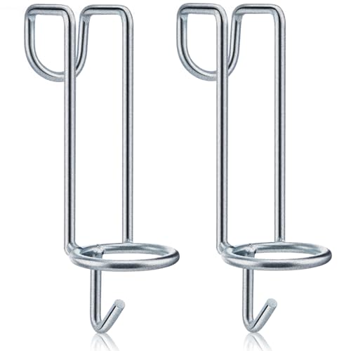 Hicarer 2 Pack Horse Feed Bucket Hooks Tack Hook for Horses Metal Equestrian Water Bucket Holder Hanger Removable No Drill Stall/Stable Feed Barn Farmhouse Supplies Livestock Accessories (Silver) - color: Silver