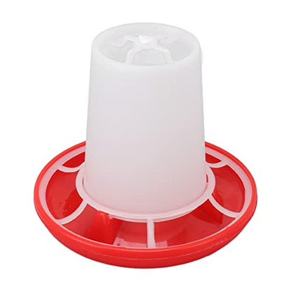 Poultry Waterer, Chicken Feeder and Waterer Set with Automatic Draining and Grid Design Chicken Feeders Hanging Poultry Plastic Containers for Outdoor