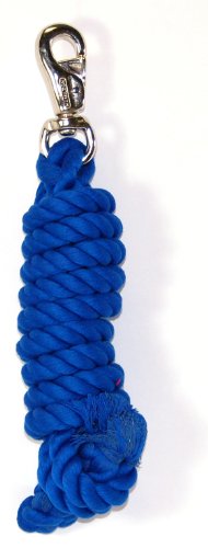 Hamilton Cotton Horse Lead Rope with Nickel-Plated Bull Snap, 10' Long by 3/4" Thick, Blue, Barn Horse Tack for Daily Use - color: Blue, size: 3/4" x 10'