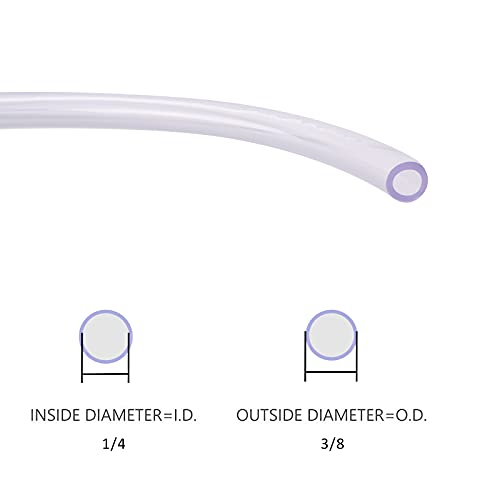 DERNORD PVC Tubing 1/4"ID X 3/8"OD Flexible Clear Vinyl Hose 10 Feet for Food Grade - size: 10 Feet, style: 1/4"ID X 3/8"OD