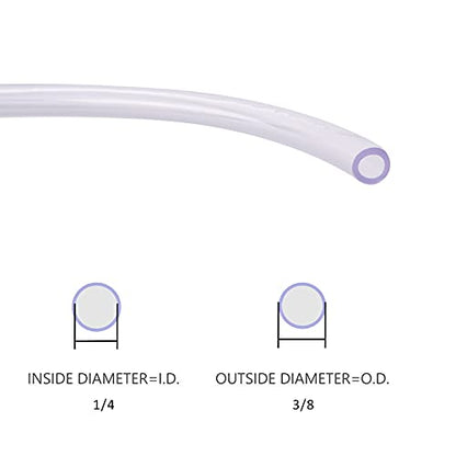 DERNORD PVC Tubing 1/4"ID X 3/8"OD Flexible Clear Vinyl Hose 10 Feet for Food Grade - size: 10 Feet, style: 1/4"ID X 3/8"OD