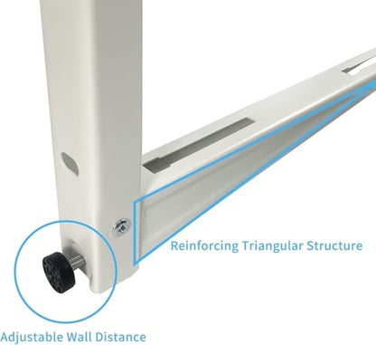 Homydom Heavy Duty Outdoor Wall Mounting Bracket for Ductless Mini Split AC & Heat Pump | Universal Condenser Stand Fits 9000-36000 BTU | Anti-Vibration Rubber Mounts, Supports Up to 330 Lbs