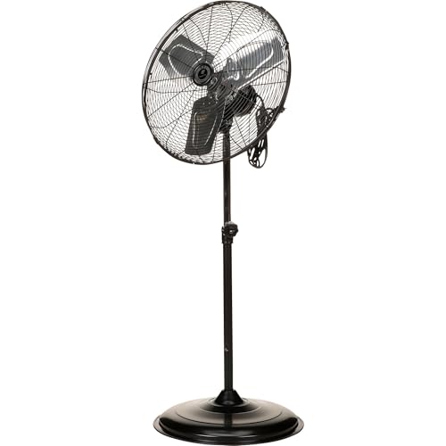 TPI Corporation CACU-20-P Air Circulator Commercial Pedestal Fan - 120v High Velocity Standing Fan for Versatile Use - Single Phase Non oscillating Aluminum Blade Fan - UL/C-UL Listed, Black - size: 20”, style: Pedestal