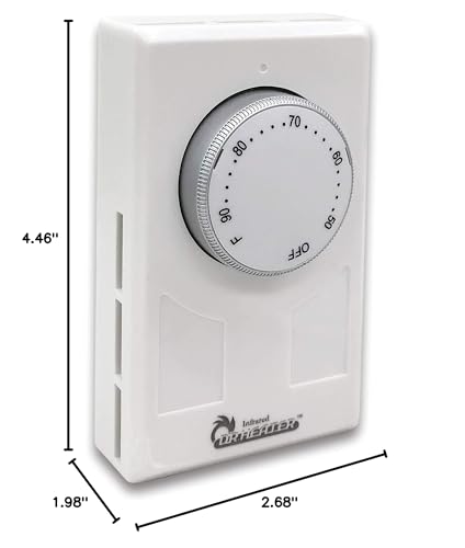 Dr. Infrared Heater DR-001 Wall Thermostat 4 wires single or Double poles 120-277V 3360-7756W, White.