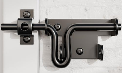 Slide Bolt Gate Latch for Wooden Fence Outdoor Gate Latch Lock with Padlock Hole, Heavy Duty Sliding Fence Door Lock, Black Barrel Bolt Latches for Wood Vinyl Fence,Gate Hardware for Barn Shed,4 Pack - size: 4 Pack