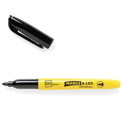 Avery Marks A Lot UltraDuty Permanent Markers, Bullet Tip, Water Resistant, 1 Black Industrial Marker (29843) - size: 1 Count (Pack of 1)