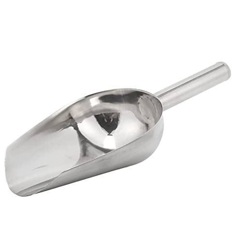 Qiilu Large Dog Food Scoop & Stainless Steel Pet Food Shovel - Long Handle Feeder for Cats and Dogs, Heavy Duty Animal Scoop