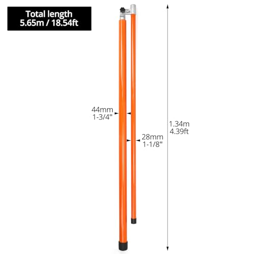 QWORK Load Height Measuring Stick - 15 Ft Adjustable Measuring Pole for Accurate Truck Load Transportation - Fiberglass Height Stick for Trucks, Car Haulers