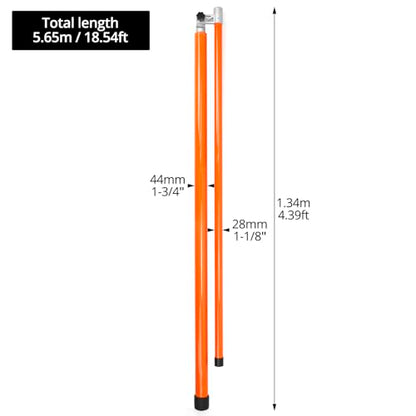 QWORK Load Height Measuring Stick - 15 Ft Adjustable Measuring Pole for Accurate Truck Load Transportation - Fiberglass Height Stick for Trucks, Car Haulers