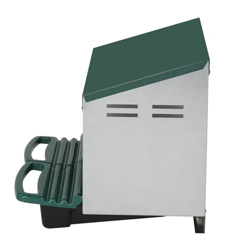Chicken Nesting Boxes for Laying Eggs 2 Compartment, Roll Away Nest Boxes for Poultry, Pull Out Plastic Basket, Integrated Perch, Steel Frame, Hangable, Chicken Coop Metal for Hens, Ducks, Green - size: 21.3x20.5x18.5in