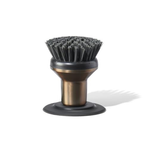 Curio Home Goods Ionic Palm Brush, Magnetized to Stand Upright, Stainless Steel with Replaceable Head, Bronze