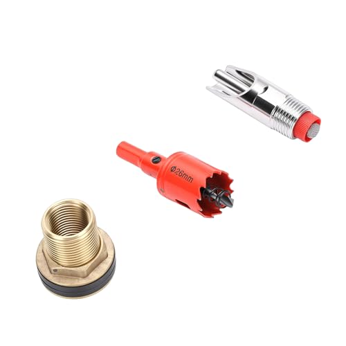 Jiawu Automatic Nipple Waterer, Stainless Steel and Copper Water Nipple Drinker with Connector and Drill Bit for Livestock Pigs Goats Swine Piglets