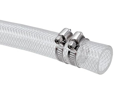 1/2" ID x 3/4" OD - 10 Ft High Pressure Braided Clear PVC Vinyl Tubing Flexible Tube, Heavy Duty Reinforced Hose Tubing - size: 10 ft, style: 1/2" ID x 3/4" OD