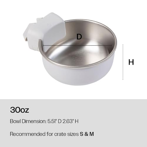 DIGGS Crate Bowl for Dogs - Clip on Pet Bowl for Water & Food - Puppy Training Necessities - Spill-Resistant, Universal Dog Crate Accessories (38oz.)
