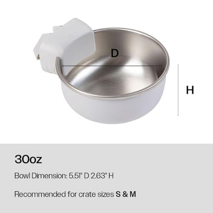 DIGGS Crate Bowl for Dogs - Clip on Pet Bowl for Water & Food - Puppy Training Necessities - Spill-Resistant, Universal Dog Crate Accessories (38oz.)