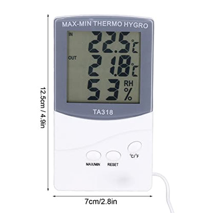 Zerodis Indoor Outdoor Thermometer Hygrometer Temperature Humidity Meter with Probe Sensor for Home Garden Wall Table Mount Large Screen Display Celsius Fahrenheit