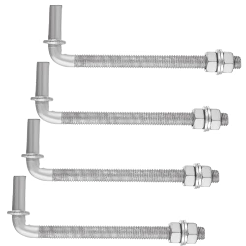 LANIAKEA 4PCS 8" J Bolt Gate Hinge J-Bolt Chain Link Fence Gate Hinge Heavy Duty Threaded Hinges for Cattle Corral Panels