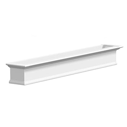 Mayne Yorkshire 7ft Window Box - White - 84in L x 12in W x 10in H - with 1.6 Gallon Built-in Water Reservoir (8827-W) - size: 7-Foot
