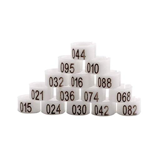 ETomey Bands Poultry Foot Rings,Identification Leg Bands, 100Pcs 16mm/20mm/25mm Poultry Chickens Ducks Goose Leg Bands Rings Clip-On Poultry Identification Band (Color : White, Size : 25mm) - color: White, size: 25mm