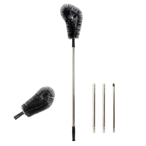 1 pcs 200 cm Huge Tank Brush (Black, with Extra Black Head), Big Brush Head Size (32 cm), Long Handle, with Extendable Stainless Steel Pole, PP Stiff-Bristled, for Large Water Bucket - color: 1 Pcs 200 Cm (Black)+extra Black Head