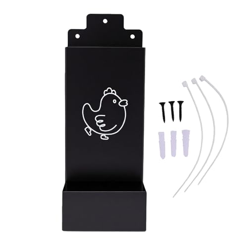 Fdit Hanging Chicken Feeder Iron, Large Capacity Poultry Feed Box with Detachable Water Tray 23.4cm for Cage Tree Branch Mount with Screws