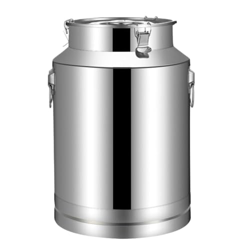 Milk Barrel, Milk Transport Can Stainless Steel Milk Can Airtight Storage Jug Wine Pail Bucket Oil Barrel Tea Canister Wine Liquid Container,Silver 28L - size: 28l