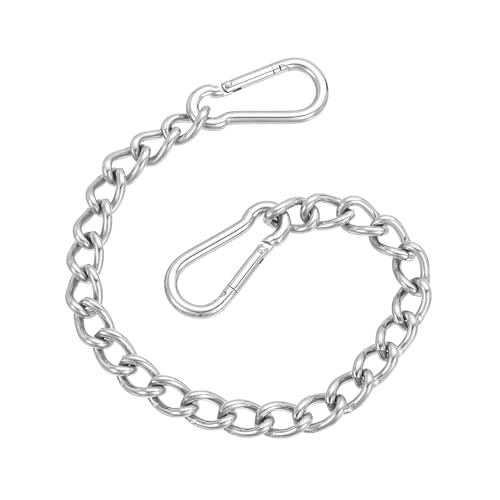 PATIKIL Gate Chain Lock, (11.9Inch, Silver) (1Pcs)304 Stainless Steel Hanging Chain Lock for Stall Barn/Cabinet/Fence/Hammock/Pet Cages - size: 11.9Inch