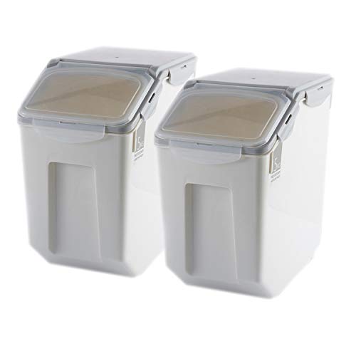 2-Pack 15L/4 Gallon Airtight Food Storage Containers with Locking Lids – Leakproof Dry Dog Food Rice Grain Bin for Kitchen Pantry Organization (507oz)