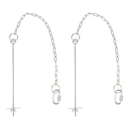 Hanging Feeders for Chickens Stainless Steel Construction Adjustable Chain Vegetable Skewer and Toy Function to Relieve Stress Feeding Tool - size: L