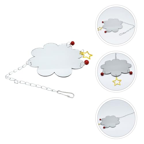 Chicken Hanging Mirror with Bell Acrylic Pet Cage Accessory for Brooder and Coop Birds