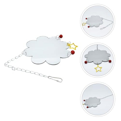 Chicken Hanging Mirror with Bell Acrylic Pet Cage Accessory for Brooder and Coop Birds