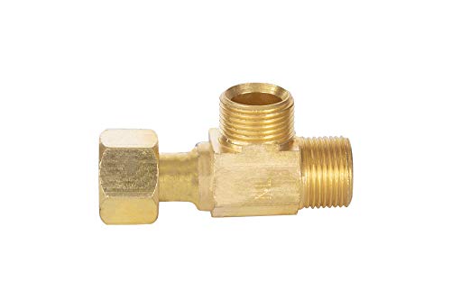 MIDLINE VALVE 73338-OM Add On Tee Fitting, Split Supply Line Outlet, 3/8 in. FIP COMP x MIP x Male Brass, 3/8 in. x 3/8"