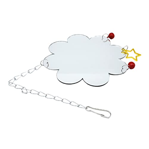 VANZACK Chicken Mirror Toy Bell Acrylic Hanging PET Accessory for Chickens and Birds One-Sided Reflective Surface for Coop and Brooder Enrichment