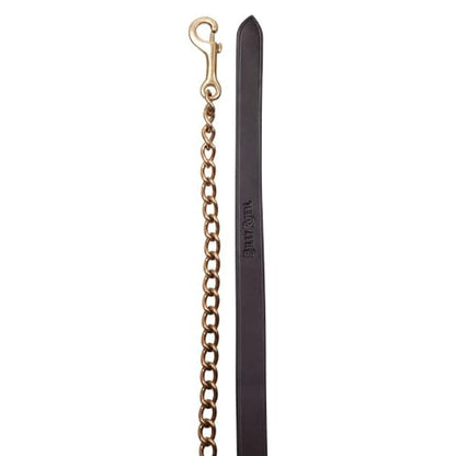 Billy Royal Leather Lead with Brass Chain for Horses | Hand-Rubbed Havana Tint | Ideal for Stallions & Tougher Equines | Matches Stable Halters