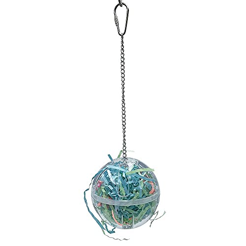 3.5" Hanging Plastic Forager Ball Toy to Unscrew with shredding Paper Inside for Medium and Large Parrot