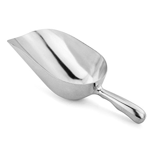 New Star Foodservice 34561 One-Piece Cast Aluminum Round Bottom Bar Ice Flour Utility Scoop, 38-Ounce, Silver (Hand Wash Only) - size: 38-Ounce-1