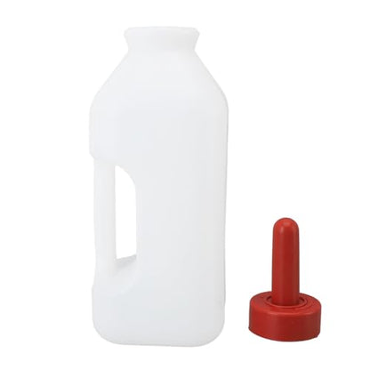 2L Calf Bottle, Thicken Leakproof Silicone Screw Nipple Calf Nursing Feeding Bottle with Hand Grip Handle Milk Pot Goats Feeder Livestock Supplies for Farm Pasture Equipment (Horizontal Milk Pot) - style: Horizontal Milk Pot