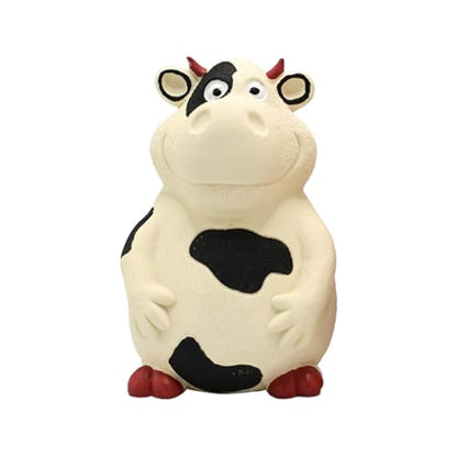 3-Pack Latex Squeaky Dog Toys (Cow, Pig, Chicken) | Big Belly Chew Toys with Noise-Maker | Natural Rubber Pet Toys for Small, Medium & Large Dogs