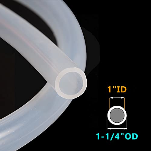 Feelers Silicone Tubing, Food Grade Pure Siliconce Hose 1" ID 1-1/4" OD 3.28ft, High Temperature Resistant Flexible Hose for Water Air Pump, Aquarium, Home Brewing, Kitchen - size: 1"ID-1-1/4"OD, style: 3.28ft length(1 Meter)