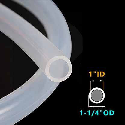 Feelers 1"ID-1-1/4" OD Silicone Tubing Food Grade Pure Silicon Tube High Temp Home Brewing Winemaking Silicone Hose Tubing, 9.84ft Length - size: 1"ID-1-1/4"OD, style: 9.84ft length(3 Meter)